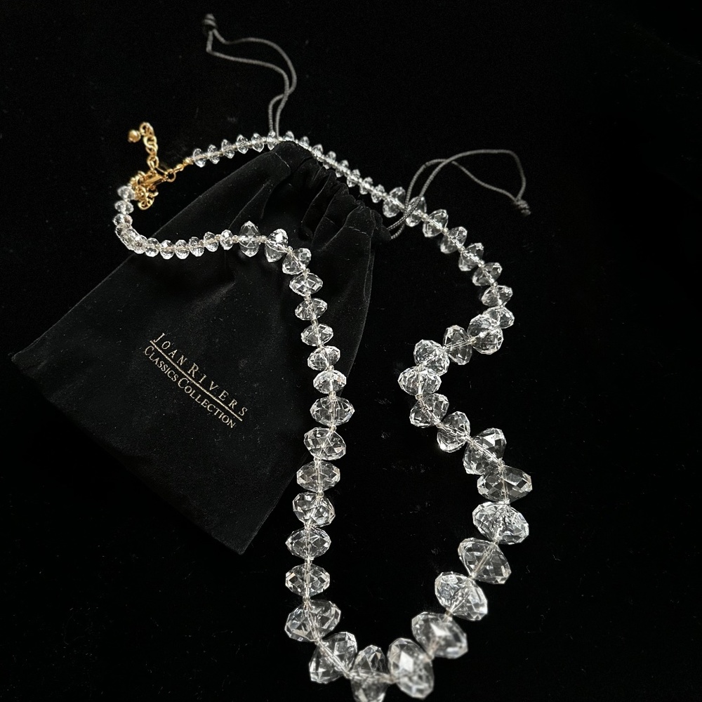 Joan Rivers Classics Collection Clear Lucite Faceted Beaded Necklace